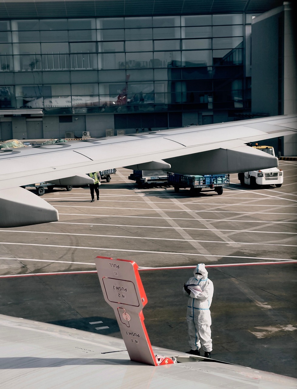 our-story-01 epidemic prevention, an examination, protective suit, flight, transportation, policy, civil aviation
